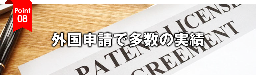 外国申請で多数の実績